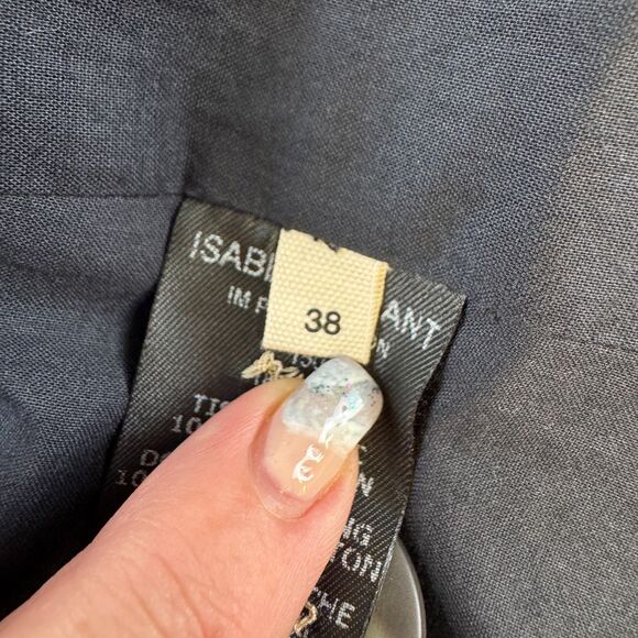 Isabel Marant Etoile Linen Laney Checked Plaid Double Breasted Blazer Size 38 - Picture 6 of 7